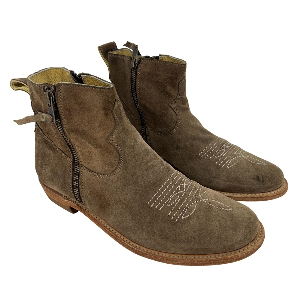 Liberty Black Boots Womens Size 8.5 Brown Suede Western Ankle Zip Booties 811346